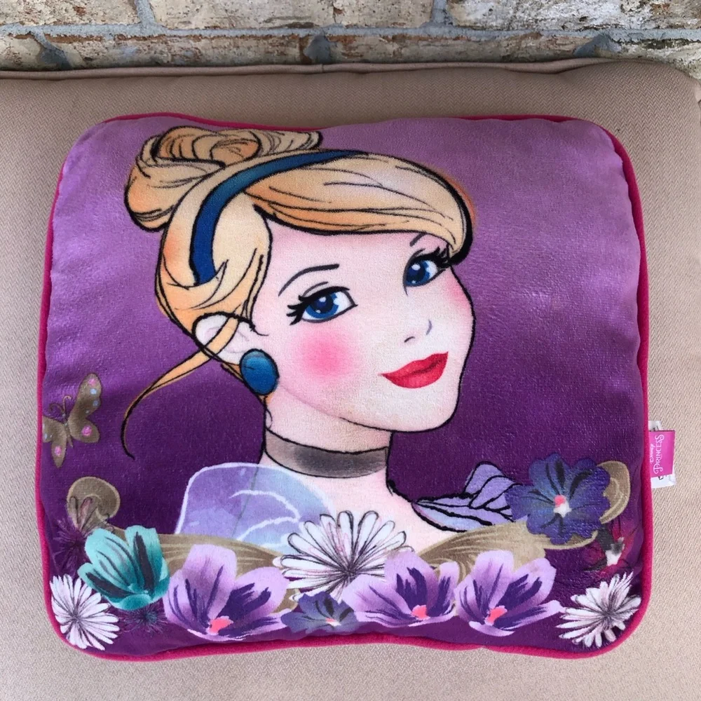 Disney Princess Cinderella Set Of 2 Pink Purple Decorative Throw Pillows